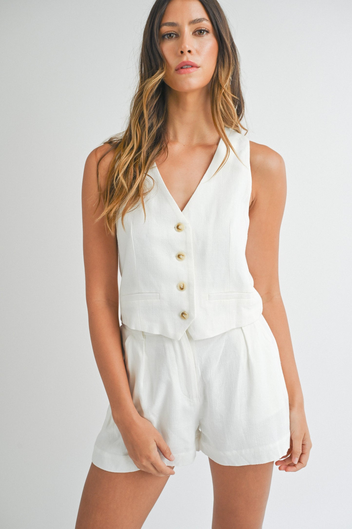 Linen Vest & Short Set